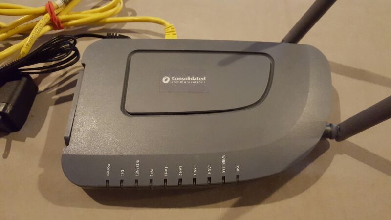 consolidated communications Zhone modem/router