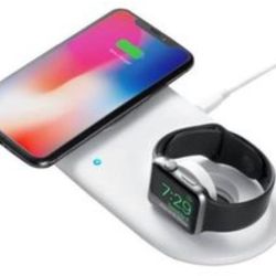 Anker Wireless Charging Station, 2 in 1 PowerWave+ Pad with Holder for Apple Watch 5/4/3/2, Wireless Charger for iPhone 11, Pro, Pro Max, Xs, AirPods 