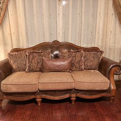 ACME Dreana Rolled Arm faux leather sofa And Love Seat Couch Set 