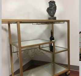 Zipcode Design Jurgensen Miranda Steel and Glass Bar Cart