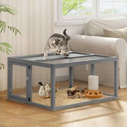 Gray Wood and Wire Small Animal Brooder Cage