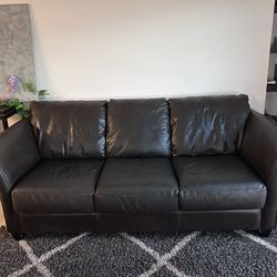 Brown Leather Couch Set (2 couches)