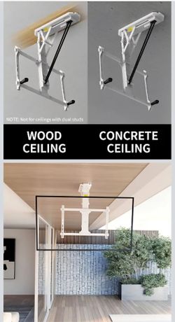 White Ceiling electrical TV mount