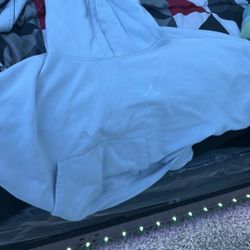 White Jordan Cropped Hoodie 