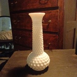 Hobnail Milk Glass Vase