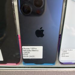 Iphone 15 Pro Tmobile Or Metro 128 Gb Good Condition