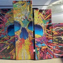 5 Panel Canvas Skull Art 