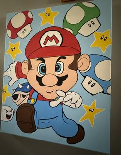 Mario / PPGrls/ Smurf/Frog/ Butrfly/Hand Made Acrylic Paintings