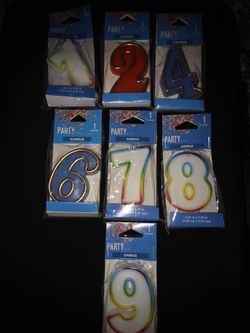 Party Time Number Birthday Candles Set