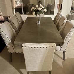 94”L Trestle Dining Table With 8 Chairs SALE!!!