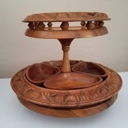 VTG Beautiful 2 Tier Lazy Susan From The Philippines 
