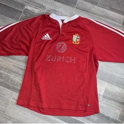 VINTAGE ADIDAS NEW ZEALAND ZURICH RUGBY JERSEY RED MEN’S Large 2005