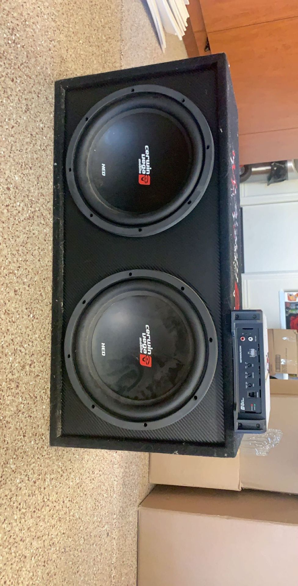 Cerwin Vega Two 12” Subwoofers With Amp
