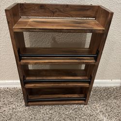 Rustic Reclaimed Wood Spice Wall Rack, essential oil storage  4 Tier