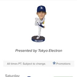 LA Dodger vs Chicago Cubs 4/25/26 (Roki Bobblehead)