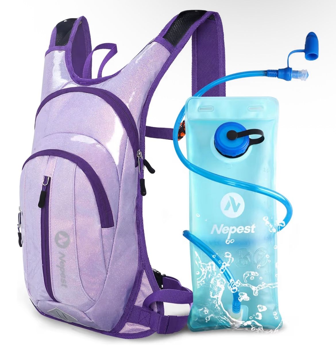 Nepest Hydration Pack Backpack for Women & Men, Lightweight Water Backpack with 2L Water Bladder for Hiking Cycling Running Biking