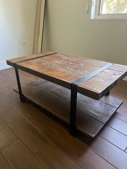 Wood and Metal Coffee Table