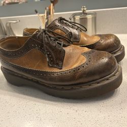 England made Dr Martens brogue wingtip shoes Oxfords