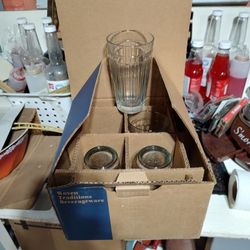 4 Woven Traditions Beverageware, Longberger Glass Ware