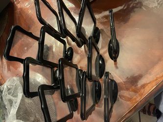 Black Wall Mounted Double Coat Hooks – Set