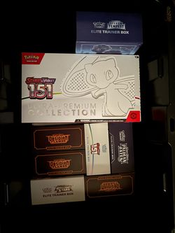 Empty pokemon 151 UPC and various empty ETBs