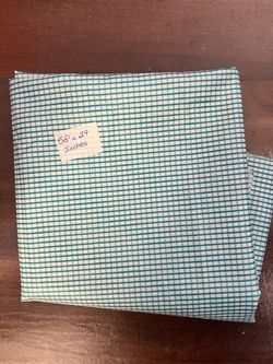 Teal White cotton Fabric 58x29 Inches