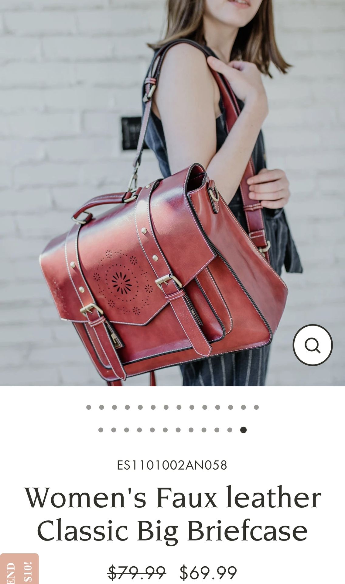 Women's Faux leather Classic Big Briefcase (I Only Have Red)