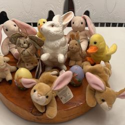 Beanie Bunnies and Chicks, Ceramic Bunny, Lamb, Angel. Egg Candles