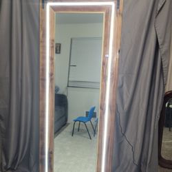 Custom Wood Made LED mirror 