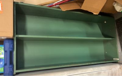 Green wood bookshelf