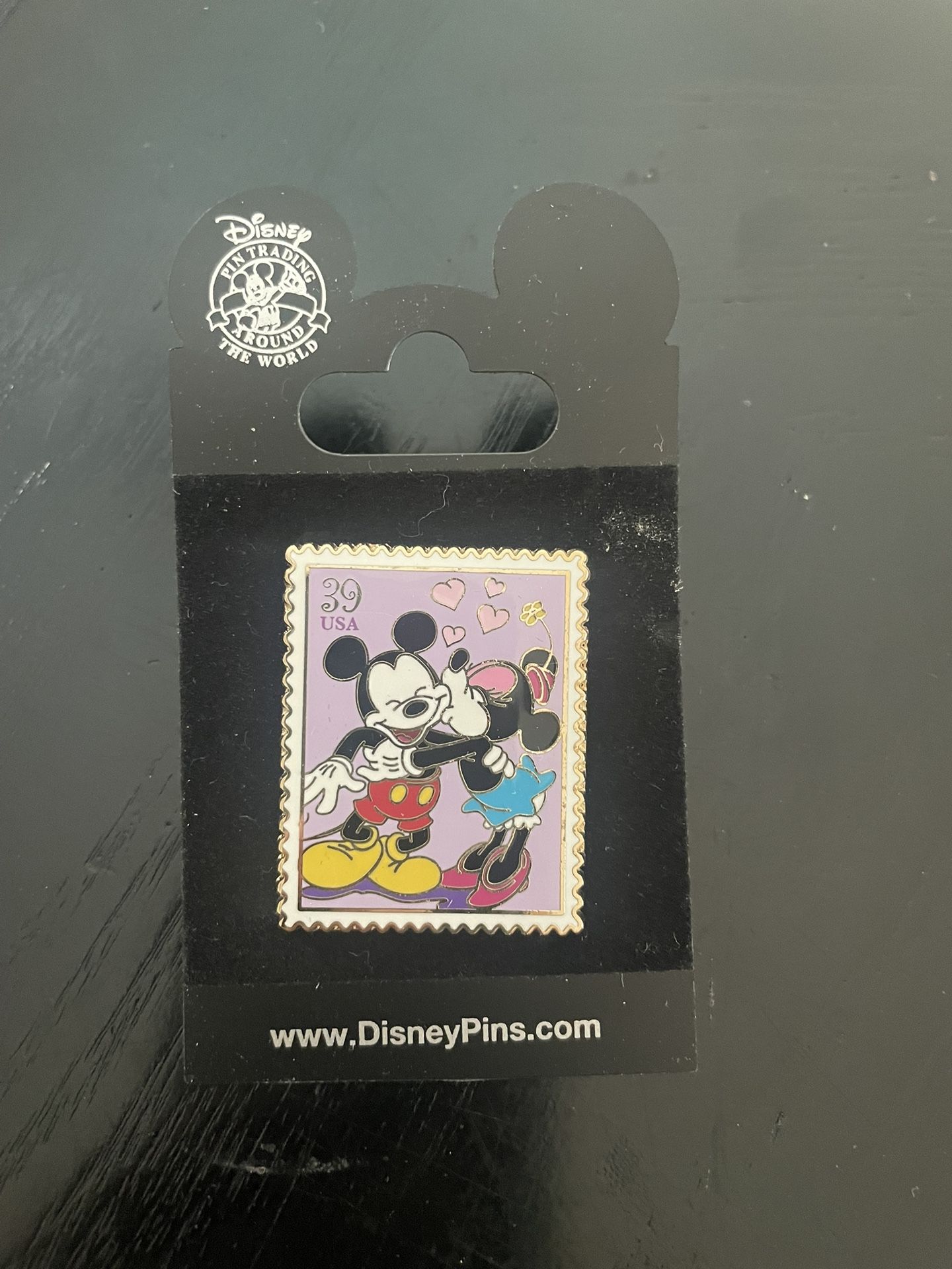 USPS 39 USA Stamp Art of Romance Mickey and Minnie Mouse Disney Pin 46490