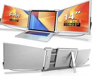 Laptop Screen Extender, 14" 1080P FHD Triple Monitor 