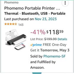 New Thermal Portable Printer wo Box. Paper Included