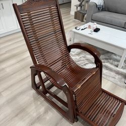 Wood Reclining Rocking Chair
