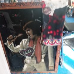 Picture Of Elvis On Velet Old Come From Mexico  Also Tapestry And Button  