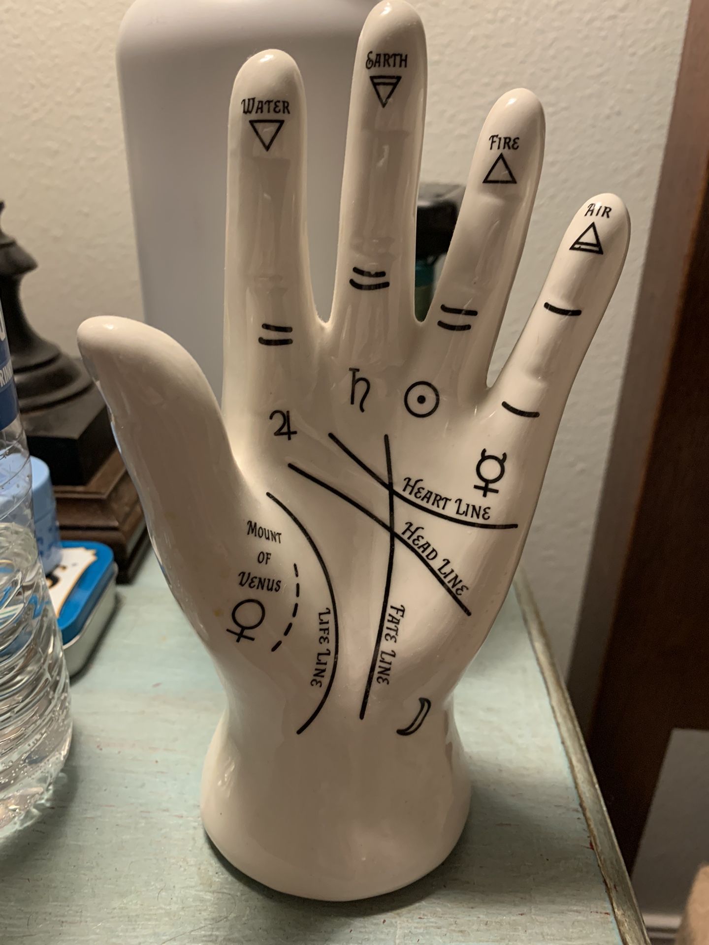Hand Statue With Palm Reading Guide Print