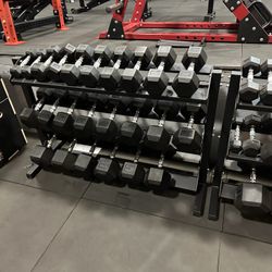 5-75lbs Dumbbells w/Rack 