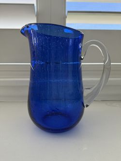 Tear Drop Blue Pitcher