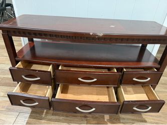 City Furniture console table with storage drawers