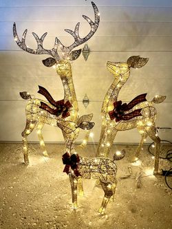 Brand New Large Reindeers With FREE Snowman 