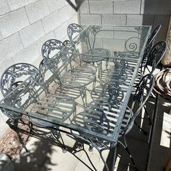 Glass Table 6 Chairs