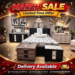 Modern 4 Piece King Size Bed Frame // Mattress Sold Separately 