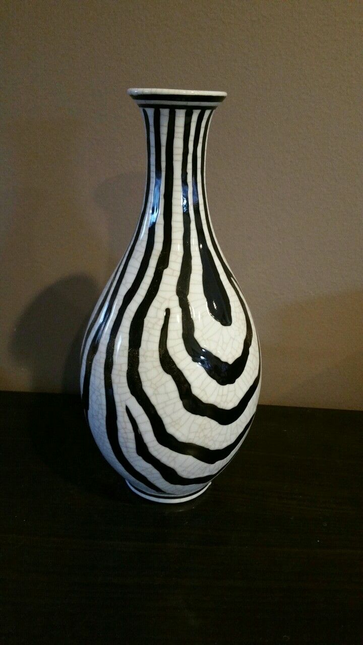 Ceramic vase zebra print