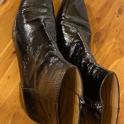 Aquatalia Ulyssa Patent Leather Ankle Boot,waterproof size 91/2 made in Italy