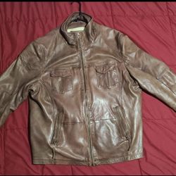 Carbon 2 Cobalt Lamb Leather Full Zip Jacket Tan Lined Elbow Patches Mens XXL