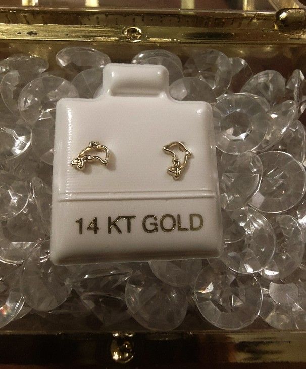 14 kt Dolphin Stud Earrings