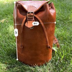Brown Leather Backpack