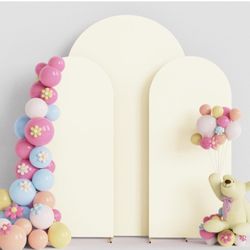 Set of 3 Spandex Covers,  Decoration Covers for Parties, Ivory, 7.2ft, 6ft, 6ft
Only covers 