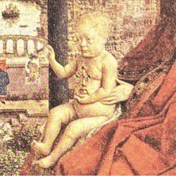 Original Vintage Fine Art Print 1930’s Dutch JAN VAN EYCK Virgin, Child, Donor USA Printed Antique Collectible Flemish
