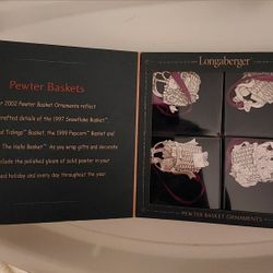 Longaberger Pewter Basket Ornaments 